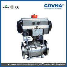 Vacuum stainless steel ball valve with pneumatic actuator